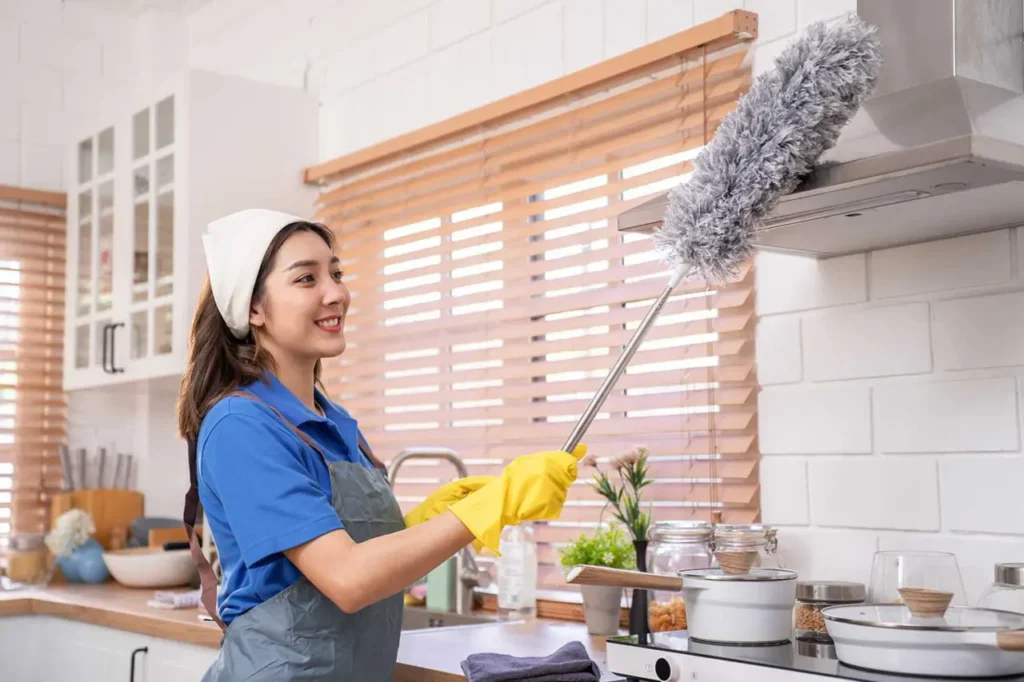asian attractive woman cleaner working and cleanin CJ8Q9DZ.jpg
